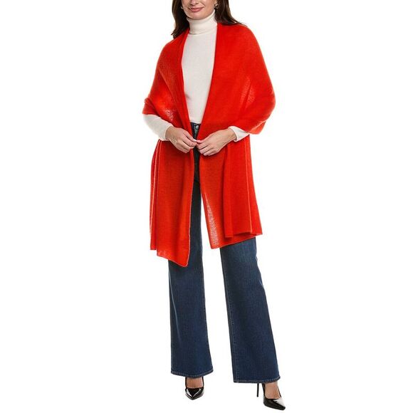 La Fiorentina Wool & Cashmere-Blend Travel Wrap Orange